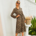 spring and summer women s new leopard print long sleeve mid-length dress WHOLESALE NSKA288
