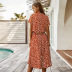 fashion women s summer polka dot short sleeve dress shirt collar skirt wholesale NSKA293