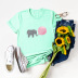 women s T-shirts Comfortable short sleeve cute elephant wholesale NSSN319