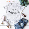 Fashion Loose Cat Casual Print Women S Short Sleeve T-shirt NSSN326