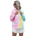 women s digital printing long-sleeved loose hooded tie-dye sweater tops NSDF330
