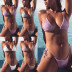 Hot Sale Flashing Fabric Ladies Swimsuit Pure Color Split Bikini wholesale NSDA360