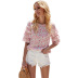 summer new women s small floral blouse shirt trumpet sleeves fashionable all-match shirt NSDF407
