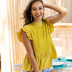 summer new loose lotus leaf sleeve western style shirt women sleeveless top  NSDF409