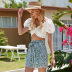 verano nueva moda mujer estampado floral con volantes mariposa falda suelta al por mayor NSDF413