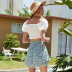 verano nueva moda mujer estampado floral con volantes mariposa falda suelta al por mayor NSDF413