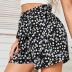 summer new all-match fashion sweet black floral half-length shorts skirt wholesale NSDF416