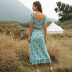 spring and summer new Bohemian women s irregular skirt two-piece top wholesale NSDF421