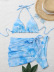   hot sexy tie-dye printed multicolor triangle bikini three-piece swimsuit NSHL457