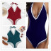 new popular sexy swimsuit nylon one-piece black and white stitching swimsuit NSHL464