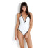 nuevo traje de baño sexy popular de nylon de una pieza con costuras en blanco y negro NSHL464