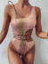 Hot style one-piece new hollow one-shoulder bikini swimsuit snake pattern bikini NSDA475