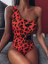Nuevo traje de baño de una pieza con estampado de leopardo sexy de un solo hombro NSDA479