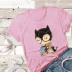 wholesale Camiseta de mujer de manga corta de gran tamaño de grupo de gatos lindos divertidos creativos NSSN489