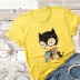 wholesale Camiseta de mujer de manga corta de gran tamaño de grupo de gatos lindos divertidos creativos NSSN489