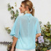 verano nueva camisa pequeña blusa azul moda todo fósforo lunares top manga corta camisa de gasa NSDF514