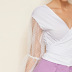 summer new women s sexy white deep V-neck and chiffon bow blouse  NSDF518