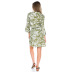 spring and summer new bohemian tropical rainforest leaf print loose tie nine-point sleeve  NSDF520
