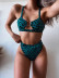   ladies split swimsuit green leopard bikini new solid color swimsuit  NSDA554