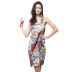 hot-selling satin cashew print dress fashion suspenders sexy large size skirt NSDF816