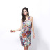 hot-selling satin cashew print dress fashion suspenders sexy large size skirt NSDF816