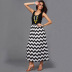 summer slim dress skirt sleeveless round neck slim wave pattern long dress NSDF818