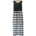 vestido delgado de verano falda sin mangas cuello redondo patrón de onda delgada vestido largo NSDF818