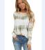 women s autumn new tie-dye printing long-sleeved round neck top T-shirt NSYF823