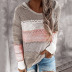 Knitted Sweater Hooded Round Neck Sweater NSYF824