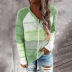 new autumn and winter V-neck long-sleeved zipper color matching sweater top  NSYF826