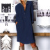 autumn new women s solid color cotton and linen long sleeve dresses NSYF835