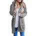 autumn and winter new knitwear solid color granular velvet double pocket cardigan sweater NSYF839