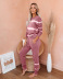 autumn and winter new pair of striped tie-dye gradient color pajamas suit NSYF842