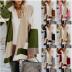 autumn and winter new sweater plus size loose geometric color matching sweater cardigan NSYF848