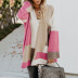 autumn and winter new sweater plus size loose geometric color matching sweater cardigan NSYF848