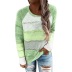 Round Neck Long Sleeve Pullover Color Block Sweater Top NSYF850