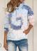 Loose Tie-Dye Printed Hooded Long-Sleeved Sweater NSYF858