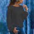 autumn and winter new round neck fashion lace stitching long-sleeved T-shirt NSYF861