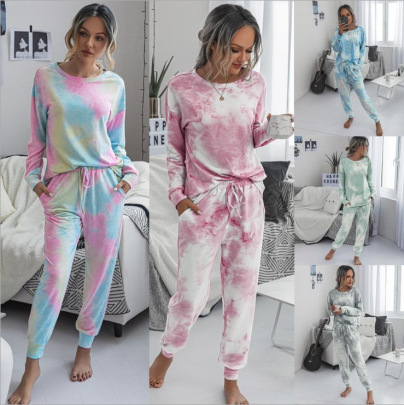 New Printing Autumn And Winter Ladies Round Neck Casual Long Sleeve Women's Sports Suit NSYF863