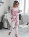 new printing autumn and winter ladies round neck casual long sleeve women s sports suit NSYF863