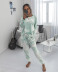 new printing autumn and winter ladies round neck casual long sleeve women s sports suit NSYF863