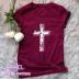 hot fashion cross short sleeve women s T-shirt wholesale NSSN898