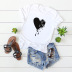 camiseta de manga corta cómoda con estampado en forma de corazón caliente para mujer NSSN900