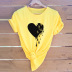 hot heart-shaped print comfortable short-sleeved T-shirt for women NSSN900