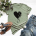camiseta de manga corta cómoda con estampado en forma de corazón caliente para mujer NSSN900