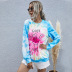 Hot Sale New Women s Digital Print Round Neck Long Sleeve Tie-Dye Sweater  NSDF907