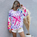 new fall/winter women s digital printing round neck knitted long-sleeved tie-dye sweater  NSDF911