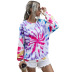 new fall/winter women s digital printing round neck knitted long-sleeved tie-dye sweater  NSDF911
