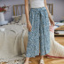 pantalones de pierna ancha florales para mujer de verano nuevas NSKA968