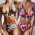 Bikini con estampado de cintura alta Bikini con cuello halter Traje de baño dividido para mujer Bikini de traje de baño caliente NSDA1015